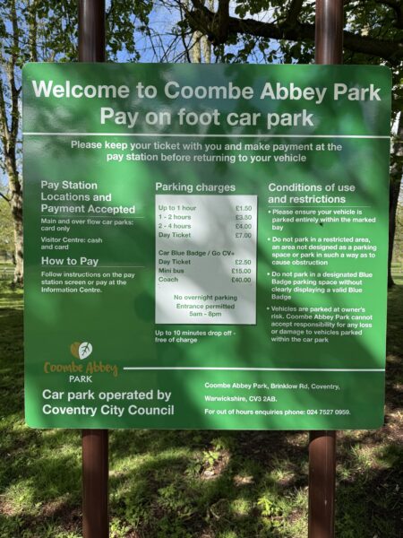 Parking at Coombe Abbey