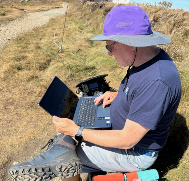 Operating on the bench at the Marconi Monument