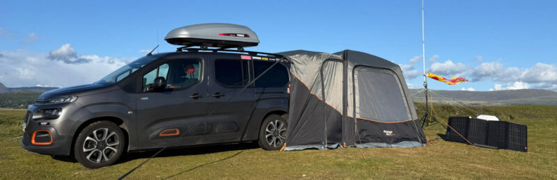 G7LFC and camper van at Shell Island
